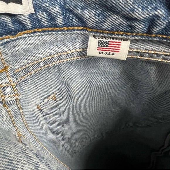 RE/DONE Levi’s USA Women’s High Rise Button Fly Denim Distressed Jeans Size 24 - Picture 15 of 16